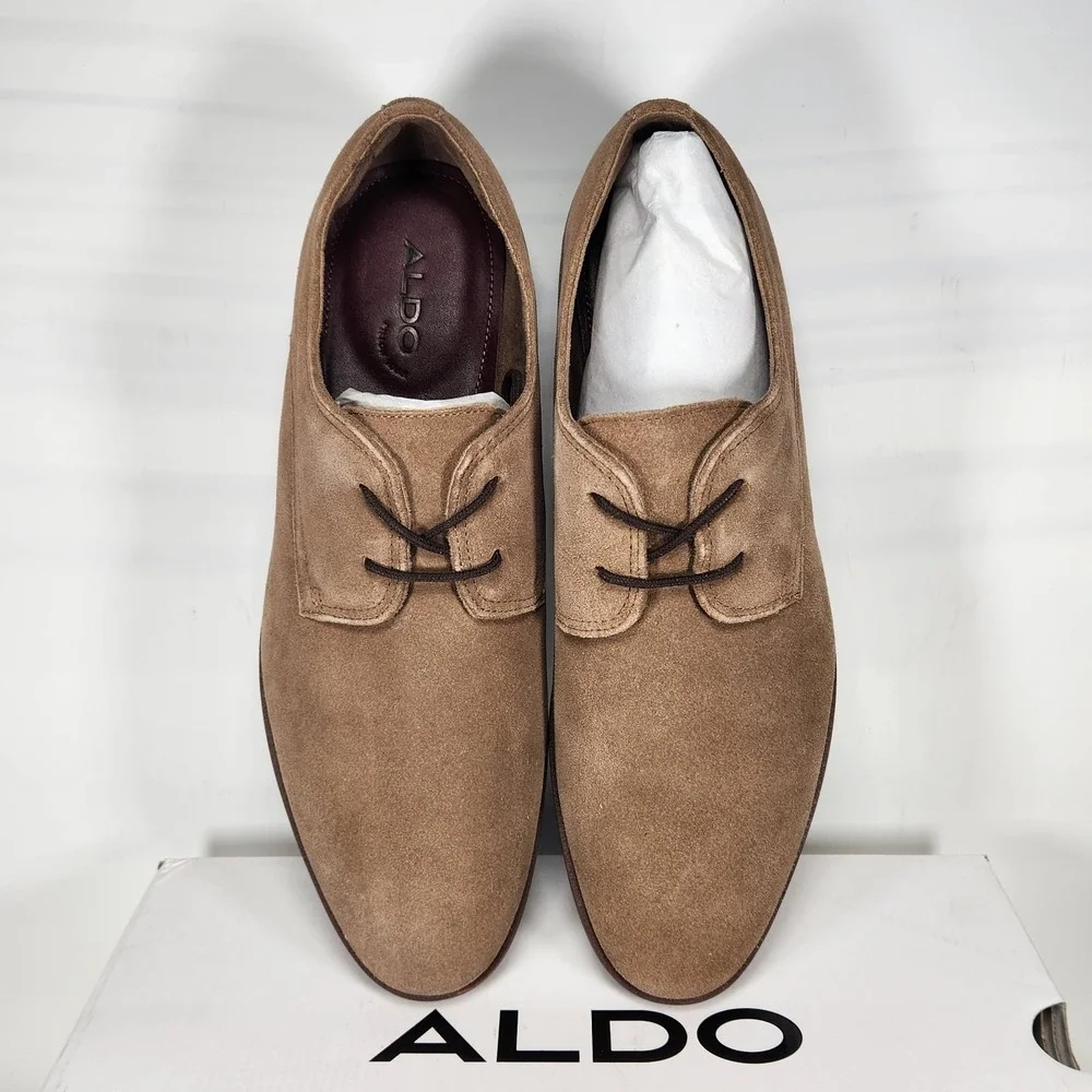 Aldo Derby Shoes Mens Size 11 Medium Brown Suede Lace Up Shirdon-240